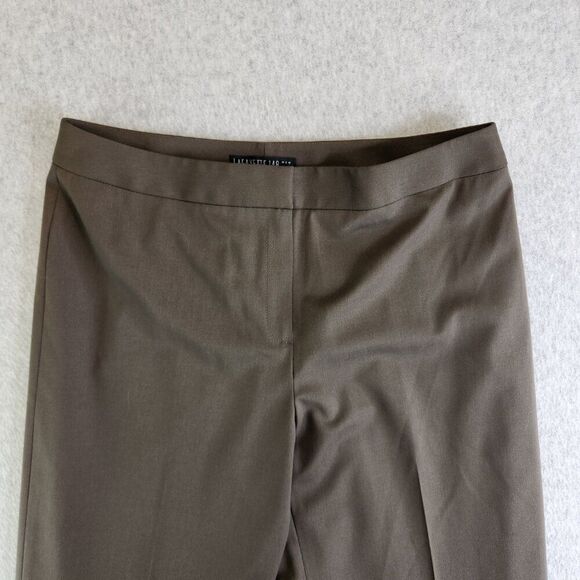 Lafayette 148 Pants Womens 10 Brown Menswear Fit Virgin Italian Stretch Wool - Picture 2 of 16